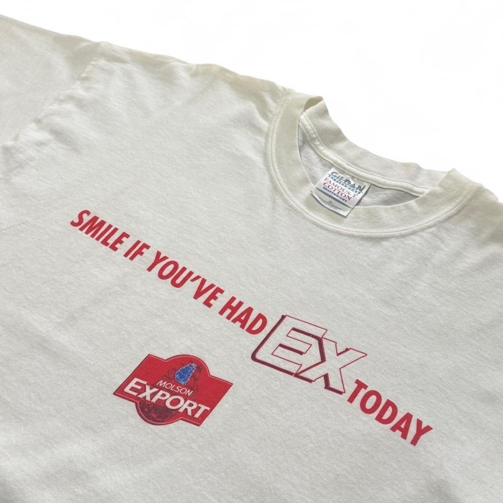 Vintage Y2K Molson Export Beer Promo Smile If You've Had Ex Today T-shirt XL - Picture 3 of 8